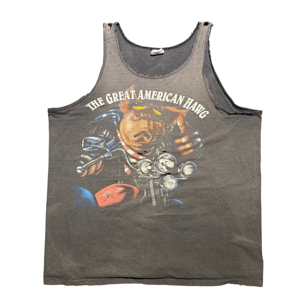 Vintage 90s The Great American Hawg Harley Davidson Tank Top XL